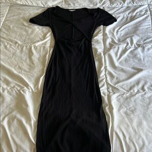 Topshop Short Sleeve Cut Out Dress